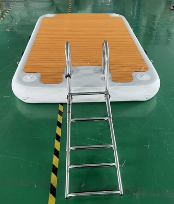 Escalera de acero de EVA Inflatable Dock Floats Water Mat Floating Platform With Stainless