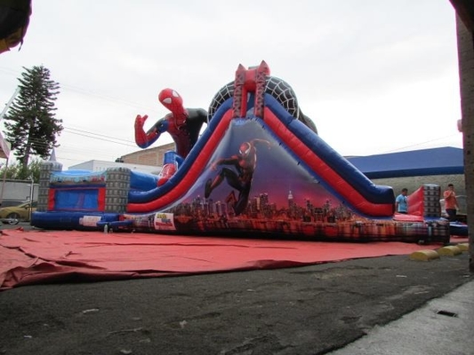 Diapositiva de salto de la gorila del castillo del tema del hombre araña de la casa combinada inflable de la despedida para los niños