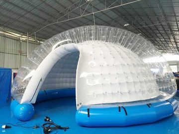 Lona blanca del PVC de la tienda inflable semi transparente de la burbuja/de la tienda inflable de la yarda