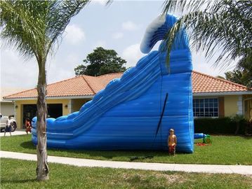 Carril dual de Comercial del tobogán acuático inflable enorme azul de la ballena para los niños