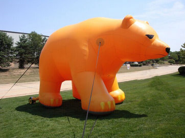 Publicidad del oso polar del amarillo inflable de la historieta con el ventilador del CE/UL