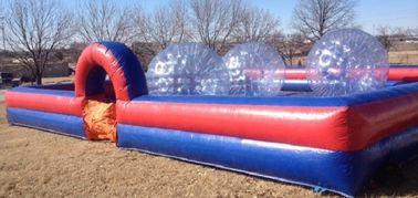 Juegos al aire libre inflables materiales inflables maravillosos del PVC/de TPU del circuito de carreras de la bola de Zorb