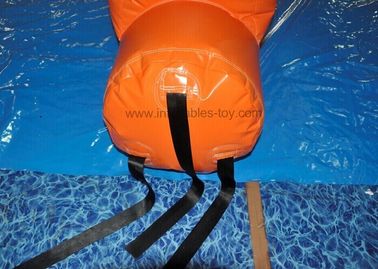 Naranja tobogán acuático inflable gigante de 1000 pies con el doble - puntada del Tripple