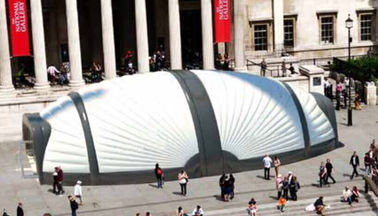 Edificio inflable blanco de la estructura del escarabajo grande con la impresión de la marca para el acontecimiento