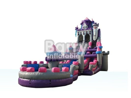 Princesa Castle Inflatable Water de BSCI desliza el rosa púrpura Gray Color