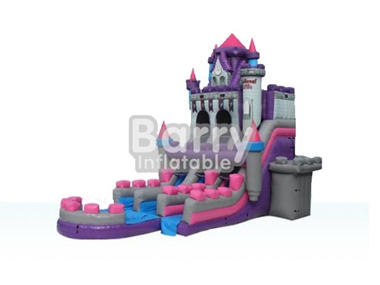 Princesa Castle Inflatable Water de BSCI desliza el rosa púrpura Gray Color