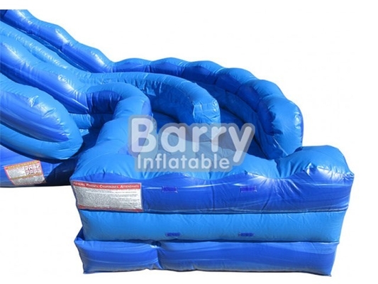 Toboganes acuáticos inflables de la onda azul comercial de la curva para los niños