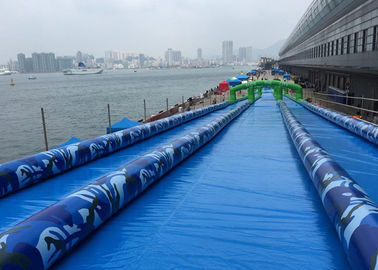 Carril divertido largo el 1000ft del azul 3 el resbalón de la ciudad un tobogán acuático inflable de la diapositiva
