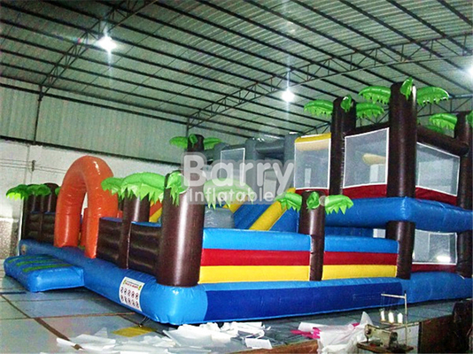 Juegos combinados inflables Tress Bouncy Castle Amusement Park de la lona