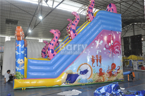 Carriles dobles de los toboganes acuáticos inflables del PVC 0.55m m del pulpo de los niños