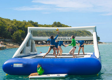 Corte de voleibol inflable inflable del agua azul de los juegos de los deportes de Ourdoor