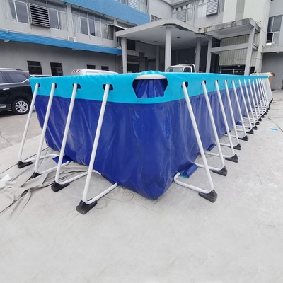 Piscina rectangular inflable portátil del marco metálico del PVC de la piscina de agua EN71 0.9m m