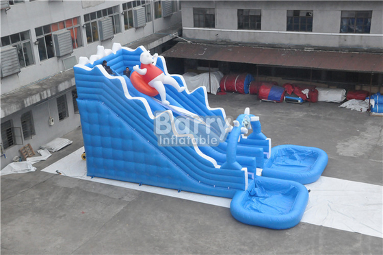 toboganes acuáticos inflables comerciales del PVC de 0.55m m con el alquiler grande de la piscina