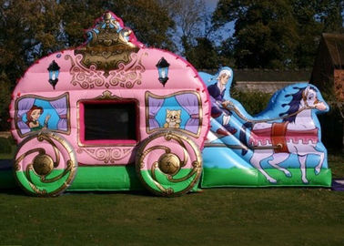 12' x 18' princesa Carriage Castle Inflatable Combo del rosa para la fiesta del cumpleaños de la muchacha