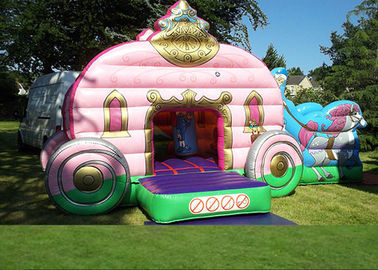 12' x 18' princesa Carriage Castle Inflatable Combo del rosa para la fiesta del cumpleaños de la muchacha