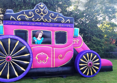 12' x 18' o tamaño modificado para requisitos particulares embroma la impresión rosada de princesa Inflatable Carriage Castle With