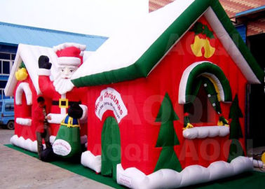 Decoración inflable modificada para requisitos particulares de Santa Claus Bouncy Castle For Xmas de la Feliz Navidad