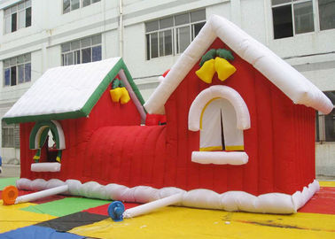 Decoración inflable modificada para requisitos particulares de Santa Claus Bouncy Castle For Xmas de la Feliz Navidad