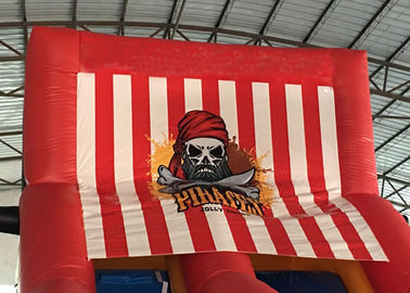 Barco inflable rojo del pirata/patio inflable del barco pirata de la ciudad inflable de la diversión