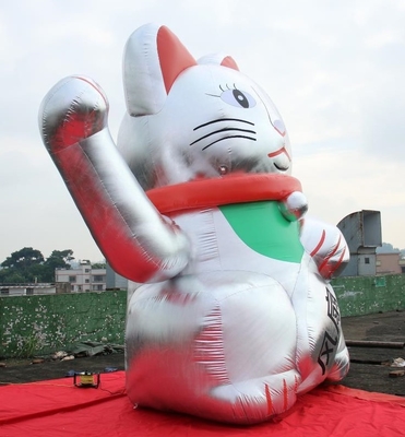 Historieta modificada para requisitos particulares gato inflable de la fortuna de los productos de la publicidad de la altura del PVC los 6m