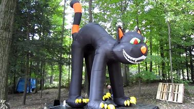 Gato negro publicitario gigante al aire libre de Inflatables del certificado del CE para el festival de Halloween