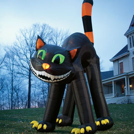Gato negro publicitario gigante al aire libre de Inflatables del certificado del CE para el festival de Halloween