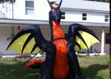 Decoración de Halloween 9 pies dragón inflable de fuego/del hielo de la proyección de H con las alas