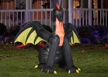 Decoración de Halloween 9 pies dragón inflable de fuego/del hielo de la proyección de H con las alas