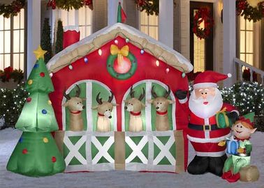 Casa publicitaria de encargo gigante de la Navidad del paño de Oxford de la prenda impermeable de Inflatables