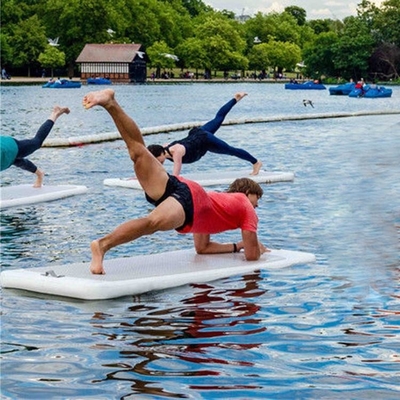 Colchoneta de Yoga flotante inflable de agua gimnástica con pista de aire inflable de tela de puntada de gota
