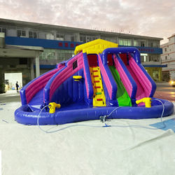 Parque de diversión inflable del agua animosa inflable del castillo EN71 para los niños con la diapositiva de la piscina