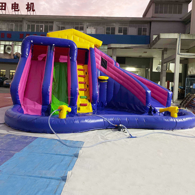 Parque de diversión inflable del agua animosa inflable del castillo EN71 para los niños con la diapositiva de la piscina