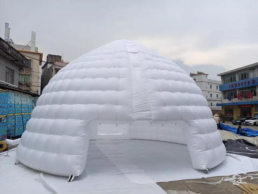 Tienda inflable blanca personalizada para eventos, iglú inflable para fiesta de cúpula grande
