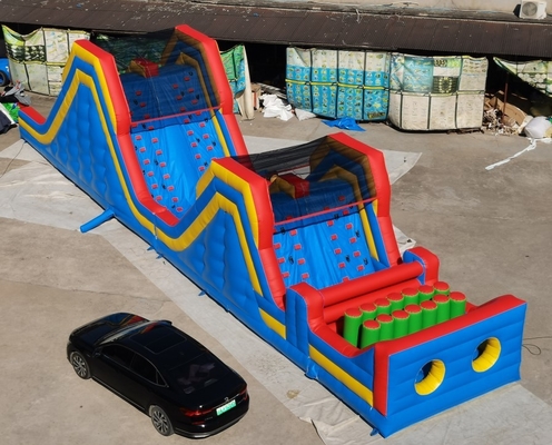 Casa inflable colorida de la despedida de la carrera de obstáculos 5k del PVC para los niños y los adultos