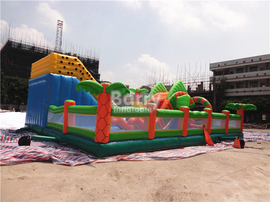 Subida al aire libre y diapositiva inflables de la gorila del castillo del patio combinadas