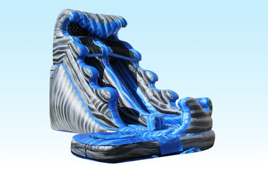 Los toboganes acuáticos grandes inflables del monstruo para los niños, riegan color azul y gris inflable de la diapositiva