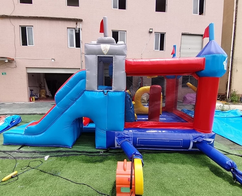 Casa inflable de la despedida del castillo de los niños del salto animoso al aire libre del obstáculo con la diapositiva