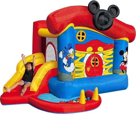 casa inflable de Disney Mickey Mouse Funhouse Outdoor Bounce de la gorila del PVC de 0.55m m con la diapositiva