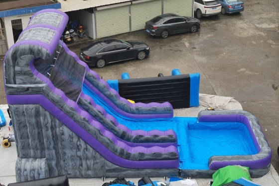 dibujo al aire libre de la mano de los toboganes acuáticos inflables durables del PVC de 0.55m m