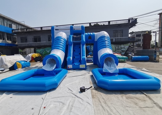 Impresión inflable grande de Digitaces de la doble cara de los toboganes acuáticos de Jumper Combo Castle Pool Inflatable