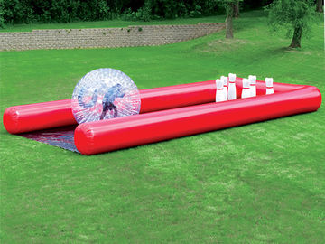 Pernos de bolos humanos de los juegos inflables gigantes de encargo divertidos de los deportes con la bola de Zorb