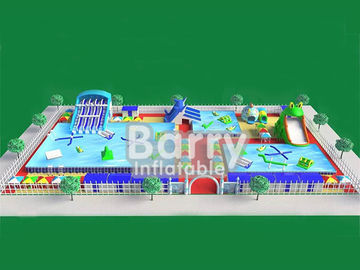Equipo inflable comercial del parque del agua, parque de atracciones inflable del marco metálico