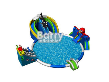 Importación de juegos inflables del parque de atracciones de China, piscina inflable de la diapositiva del parque del agua del seaworld