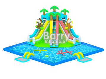 Embroma el equipo inflable del parque del agua, parque inflable de la piscina del tobogán acuático de la selva de OEM/ODM