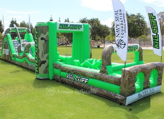 Equipo de juego al aire libre inflable del desafío del superviviente de la carrera de obstáculos del castillo animoso del PVC impermeable