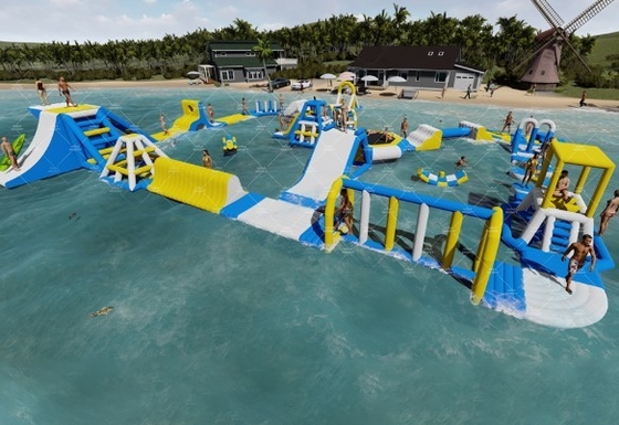 parque al aire libre de la aventura de la aguamarina del parque acuático flotante inflable del PVC de 0.9m m