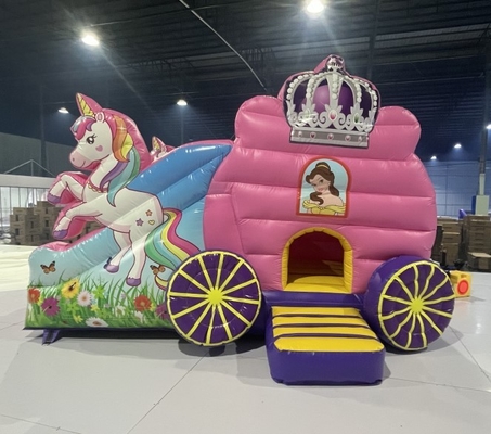 Tema de dibujos animados Deslizador de casa de salto inflable Combo Unicornio Caballo Deslizadores de castillo de salto