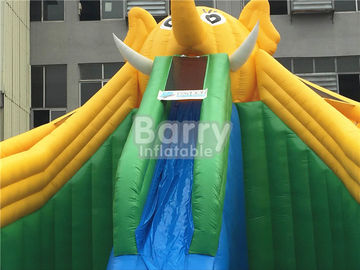 Parque inflable comercial grande móvil del agua con estructura del diseño de la diapositiva del elefante