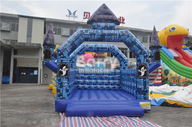 castillo animoso de la casa del bloque azul inflable de la gorila del PVC de 0.55m m para el festival de Halloween
