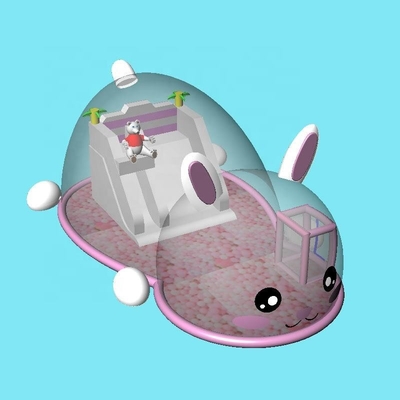El cerdo inflables para el patio de juegos Palacio de cristal Tienda de burbuja transparente con pelota del océano